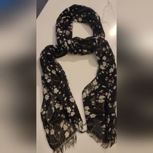 Brand new black floral scarf! Same day shipping